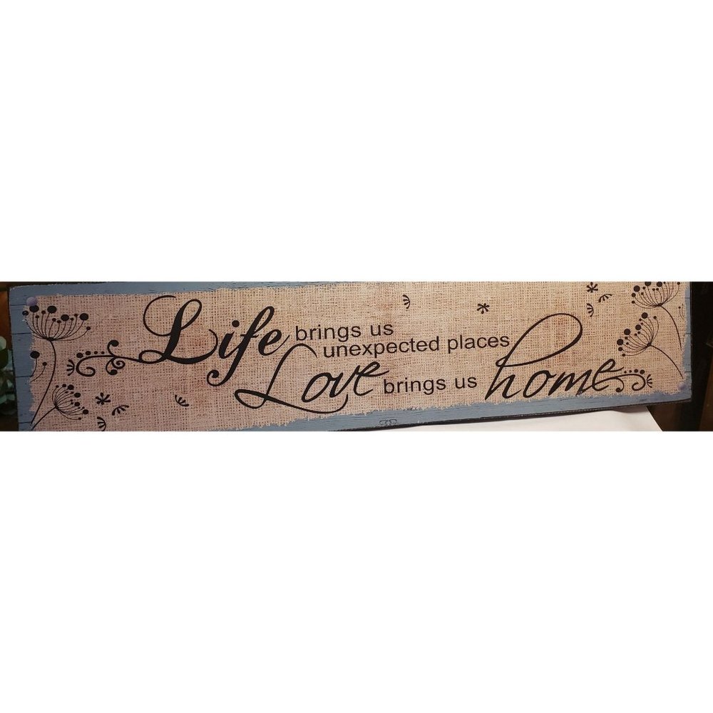 Distressed Wall Art With Saying With String Hanger